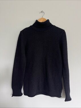 Sisley Black Textured Turtleneck Sweater